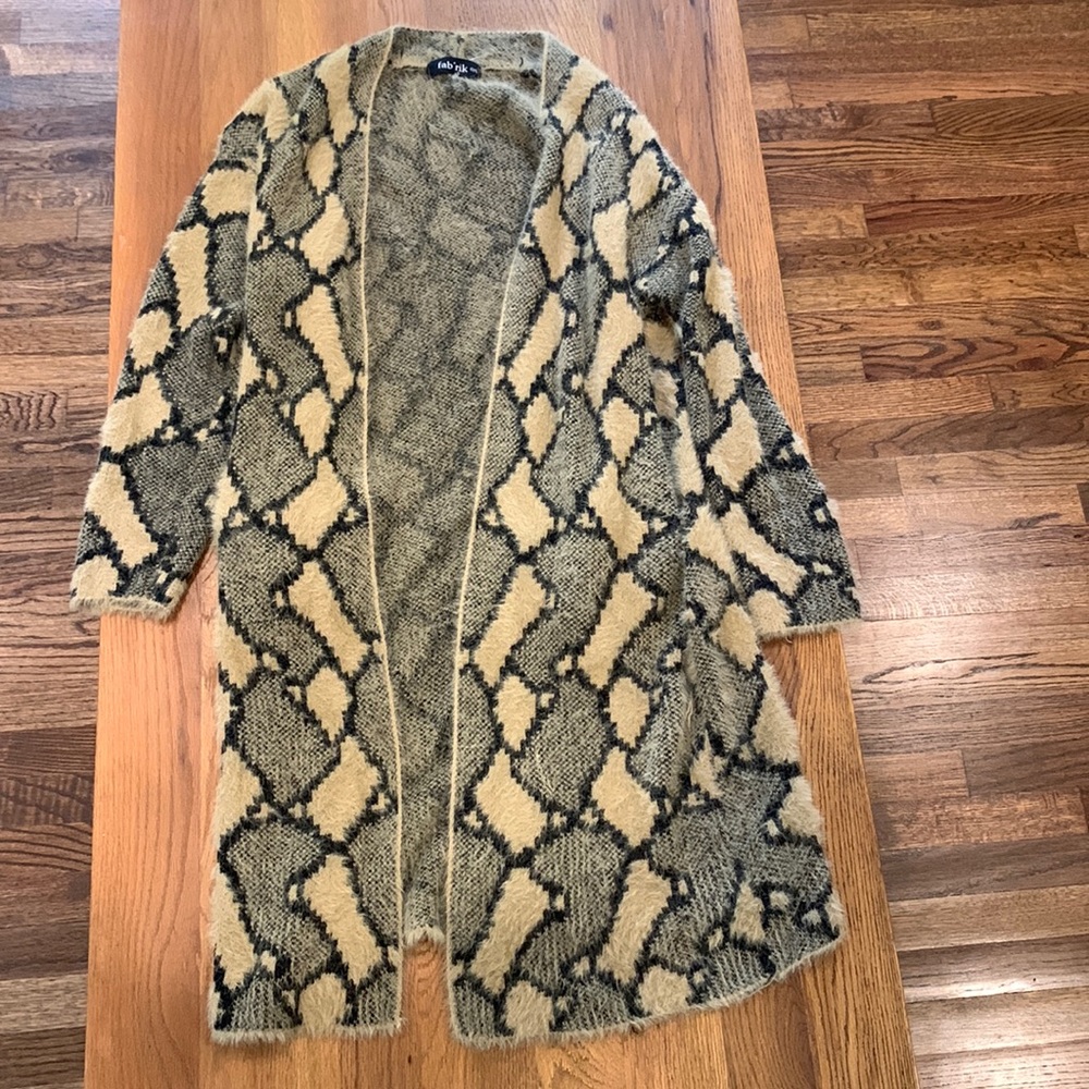 Fuzzy Snake Skin Cardigan